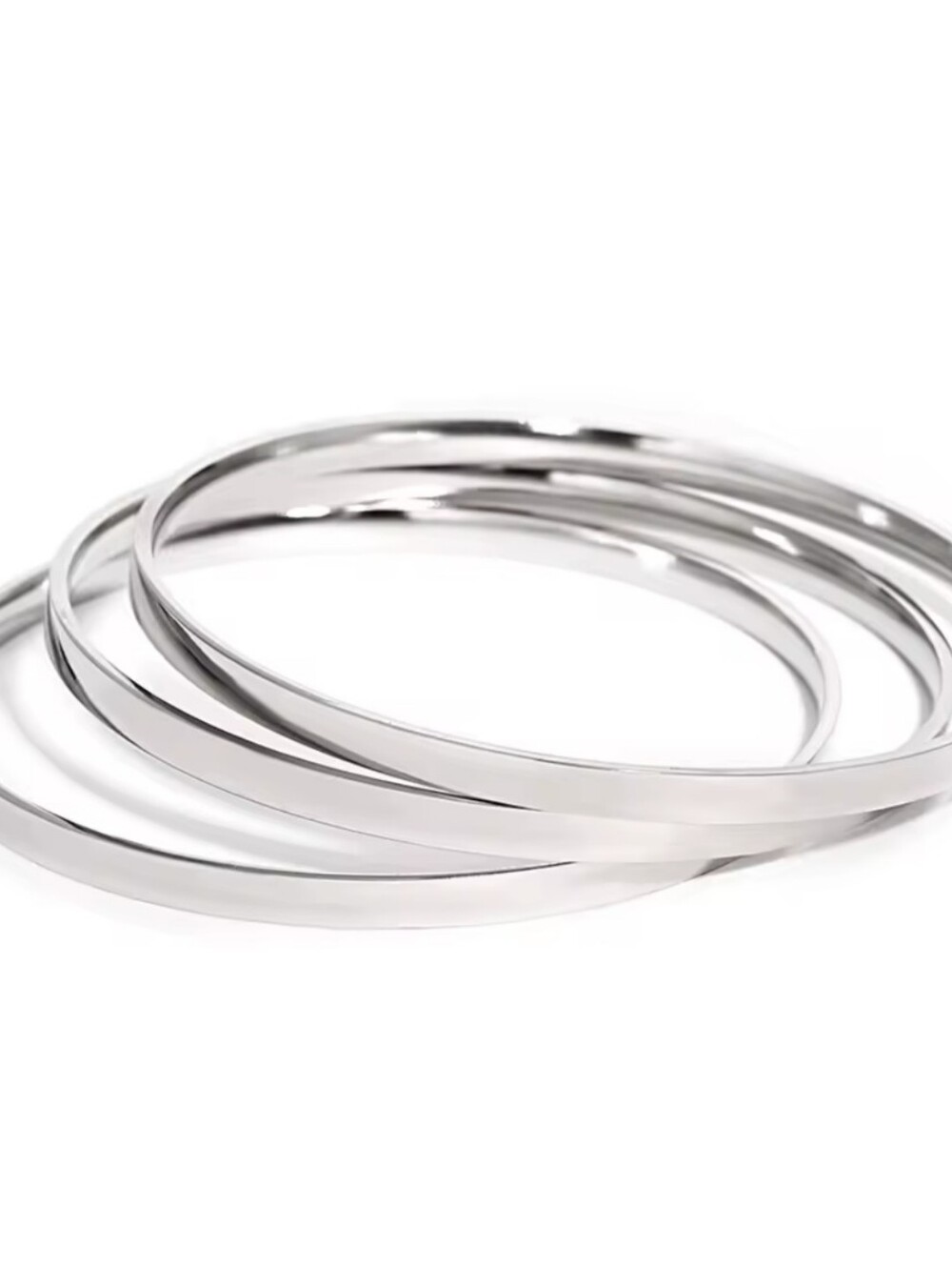 Stackable Silver Bangle Set - Picture 2 of 2